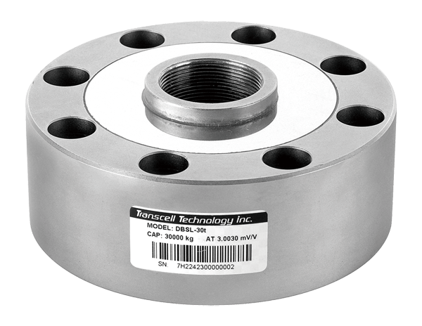 the DBSL pancake compression disk load cell from Transcell used in force measurement and weight sensor applications