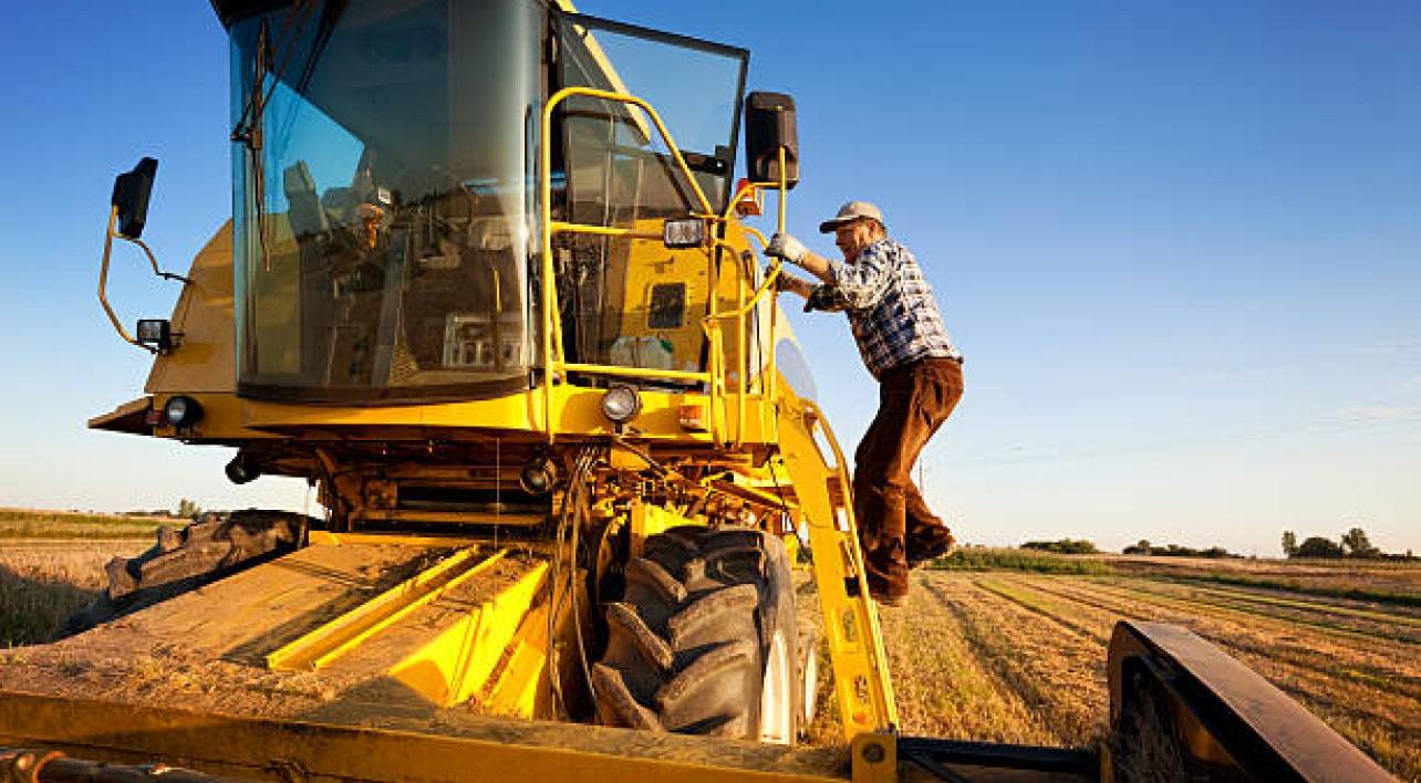 Agriculture farmer and machine