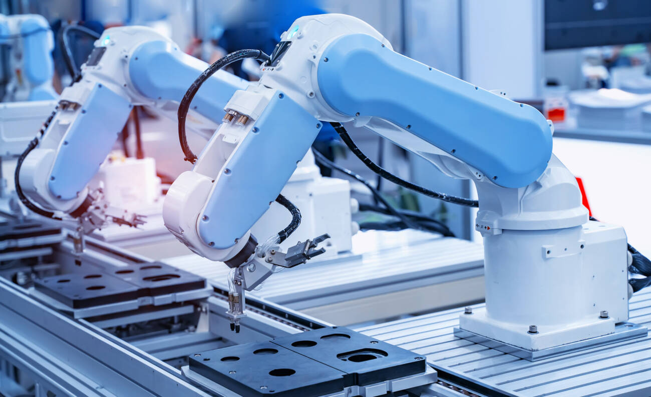 robotic arms manufacturing parts